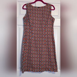 AGB Retro Print Midi Work Dress